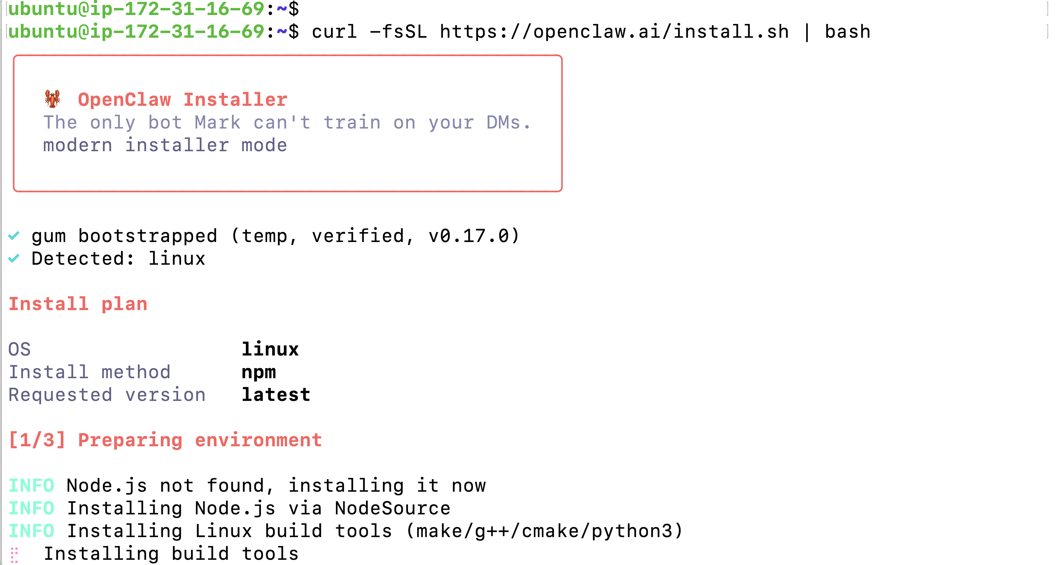 OpenClaw Installation Process